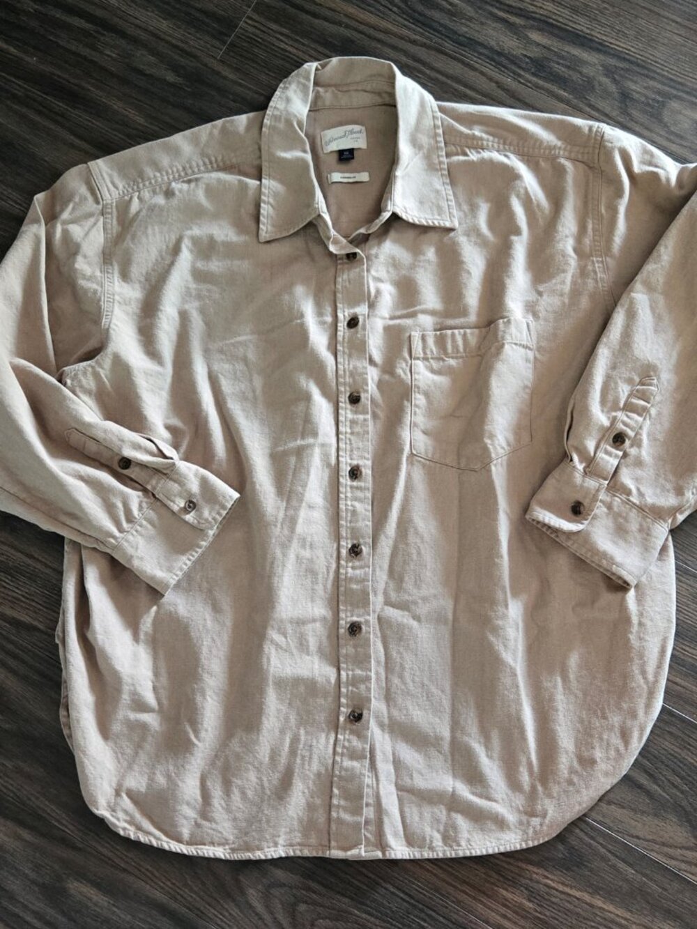 UNIVERSAL THREAD Women's Oversized Fit 100% Cotton Beige Shirt SIZE XXL